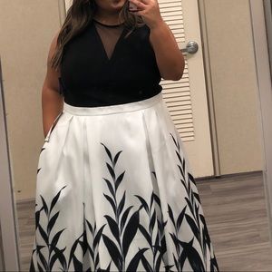 Black and white formal dress
